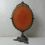Old psyche mirror in bronze 50cm