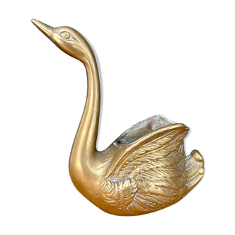 Brass swan pot cover