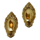 Pair of Swedish brass wall sconces from the mid-century.