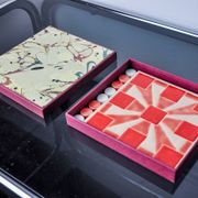 Tic-tac-toe game, enameled ceramic, Italy, 1980