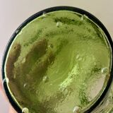 Vintage beautiful green thick honeycomb glass carafe bottle