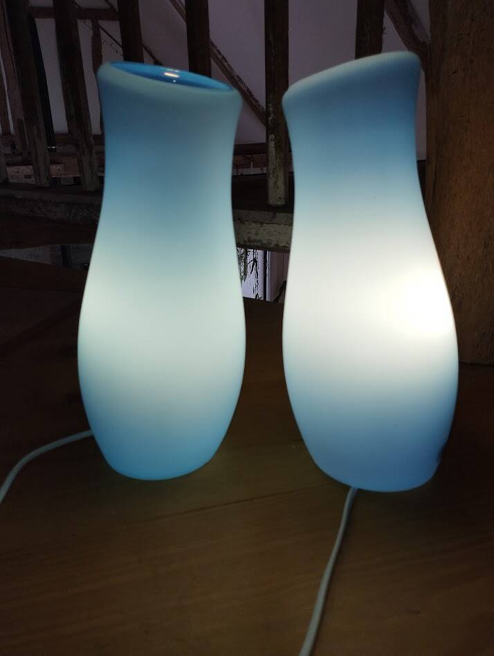 Duo de lampes mylonit – ikea lampes de table vintage en verre soufflé –