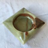Ashtray square and beveled art deco Onyx green and Brown