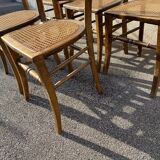 Set of 5 caned bistro chairs