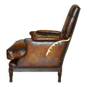 Chesterfield Club Armchair in Hand-Dyed Leather