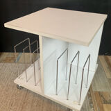 Small side table with storage for vinyl records from the 1970s.