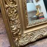 Miroir ancien bois et stuc doré