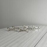 6 silver metal horse knife holders