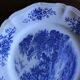 6 romantic blue Lunéville Sarreguemines dinner plates
