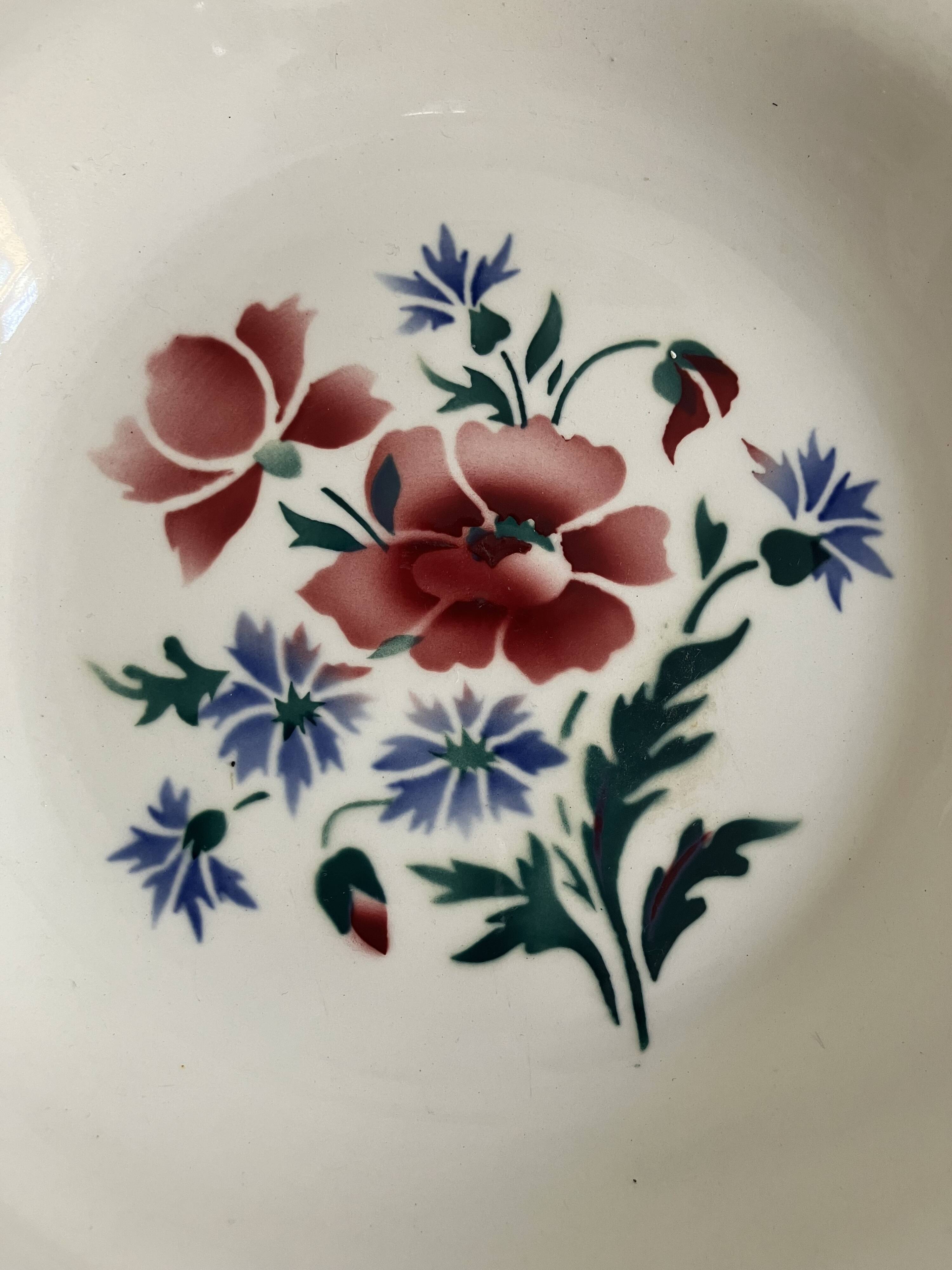 5 prairial digoin soup plates - dark foliage