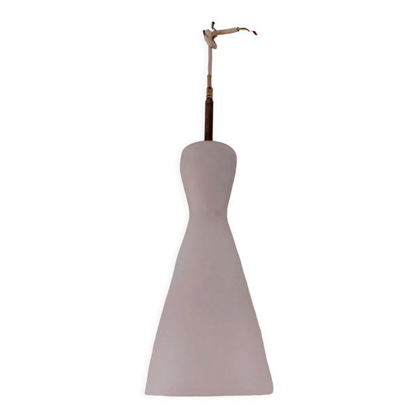 Suspension en opaline design années 70