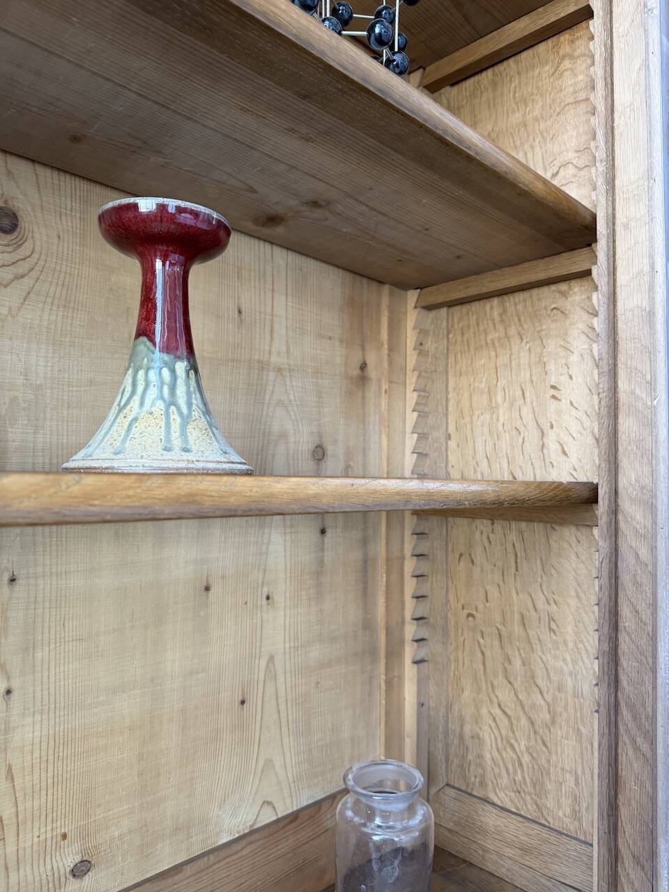 Antique XL Napoleonic oak glass bookcase, 19th century