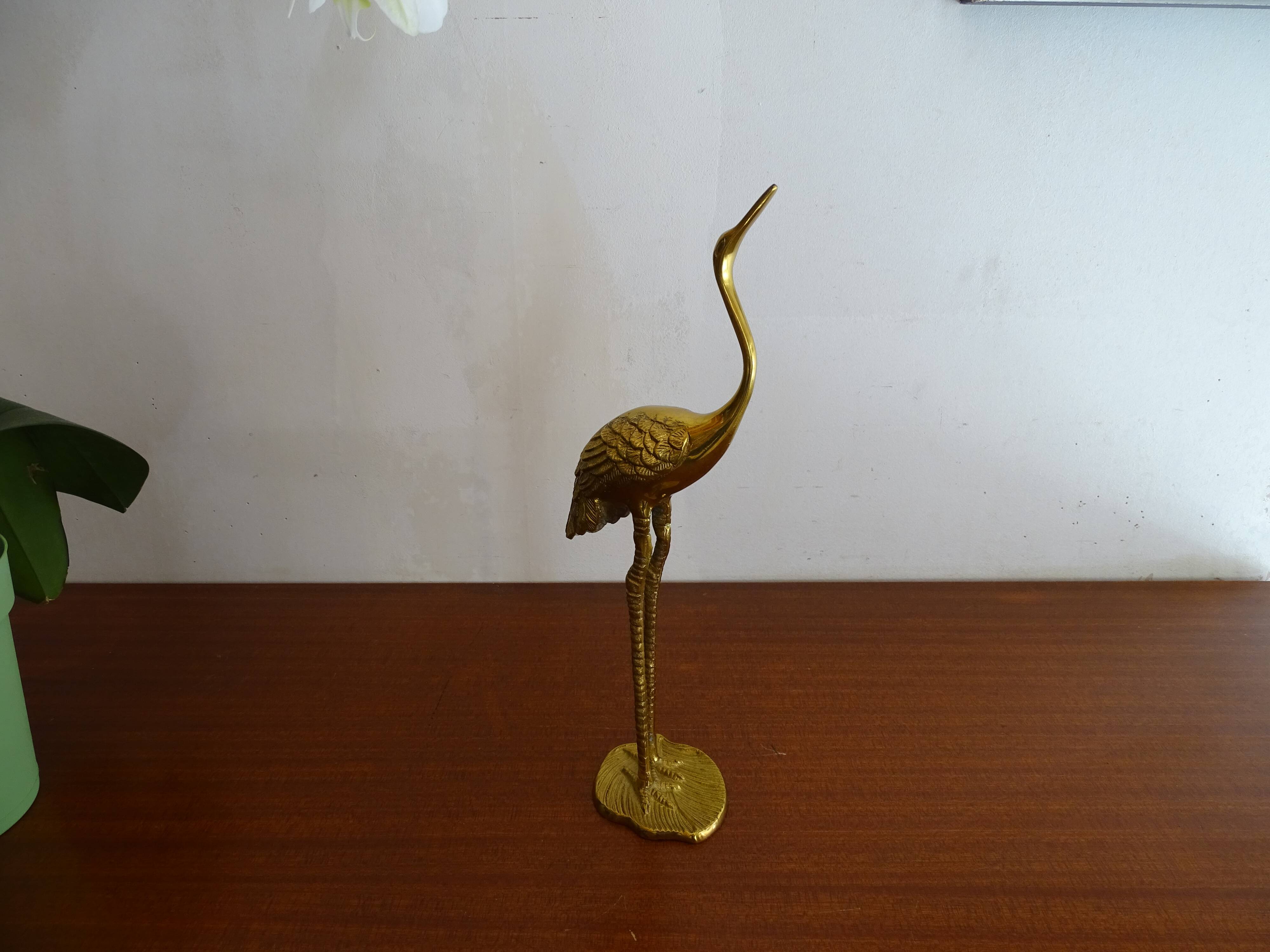 Vintage brass heron