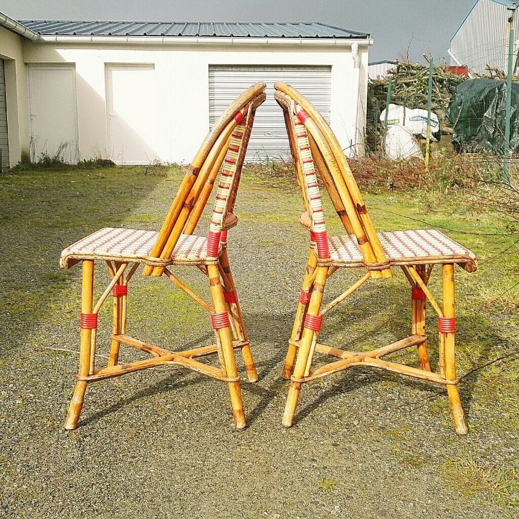 Pairs of Parisian bistro chairs Maison Drucker model Fouquet's N°2