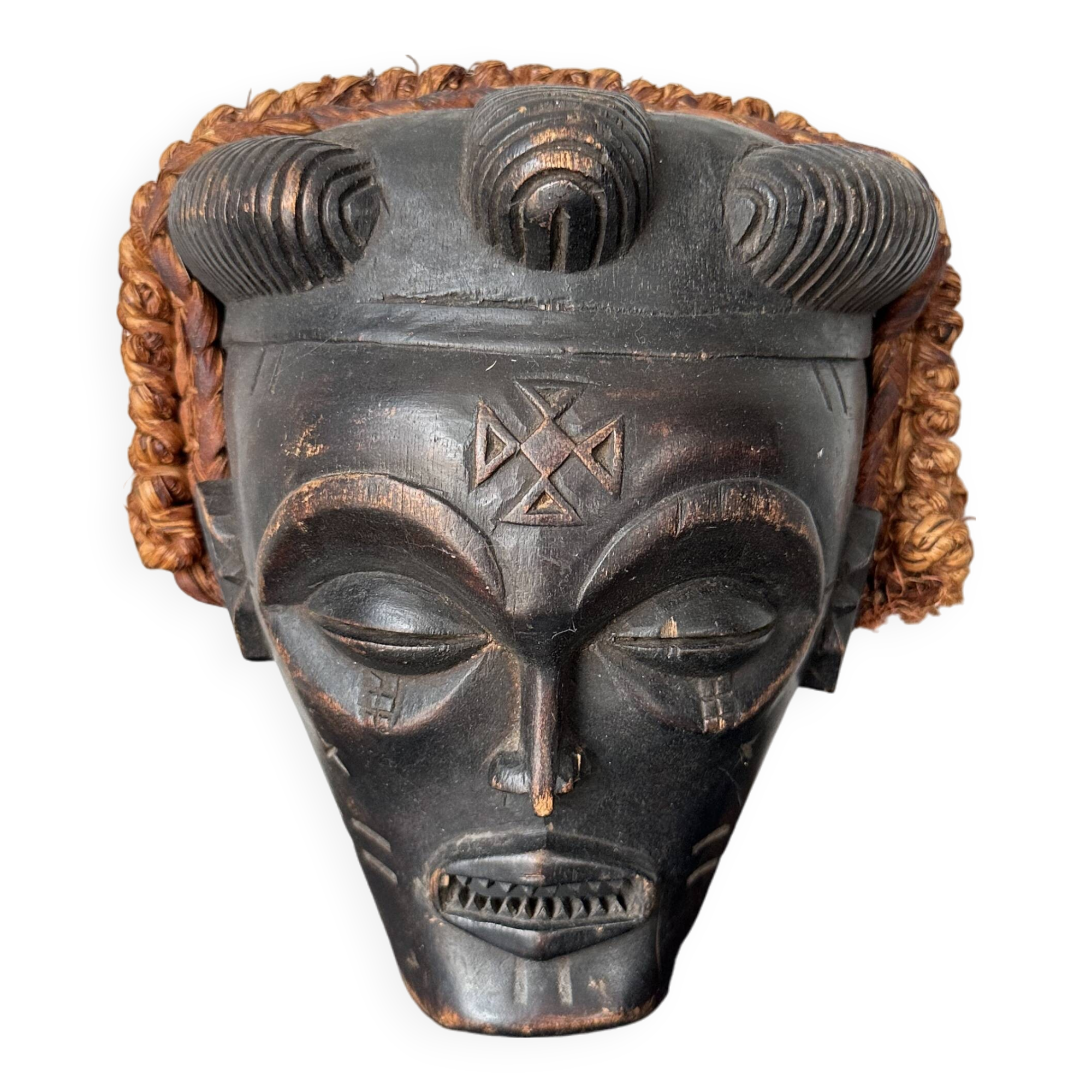 Black and orange tribal mask