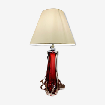 Seguso style ruby red table lamp 1960s