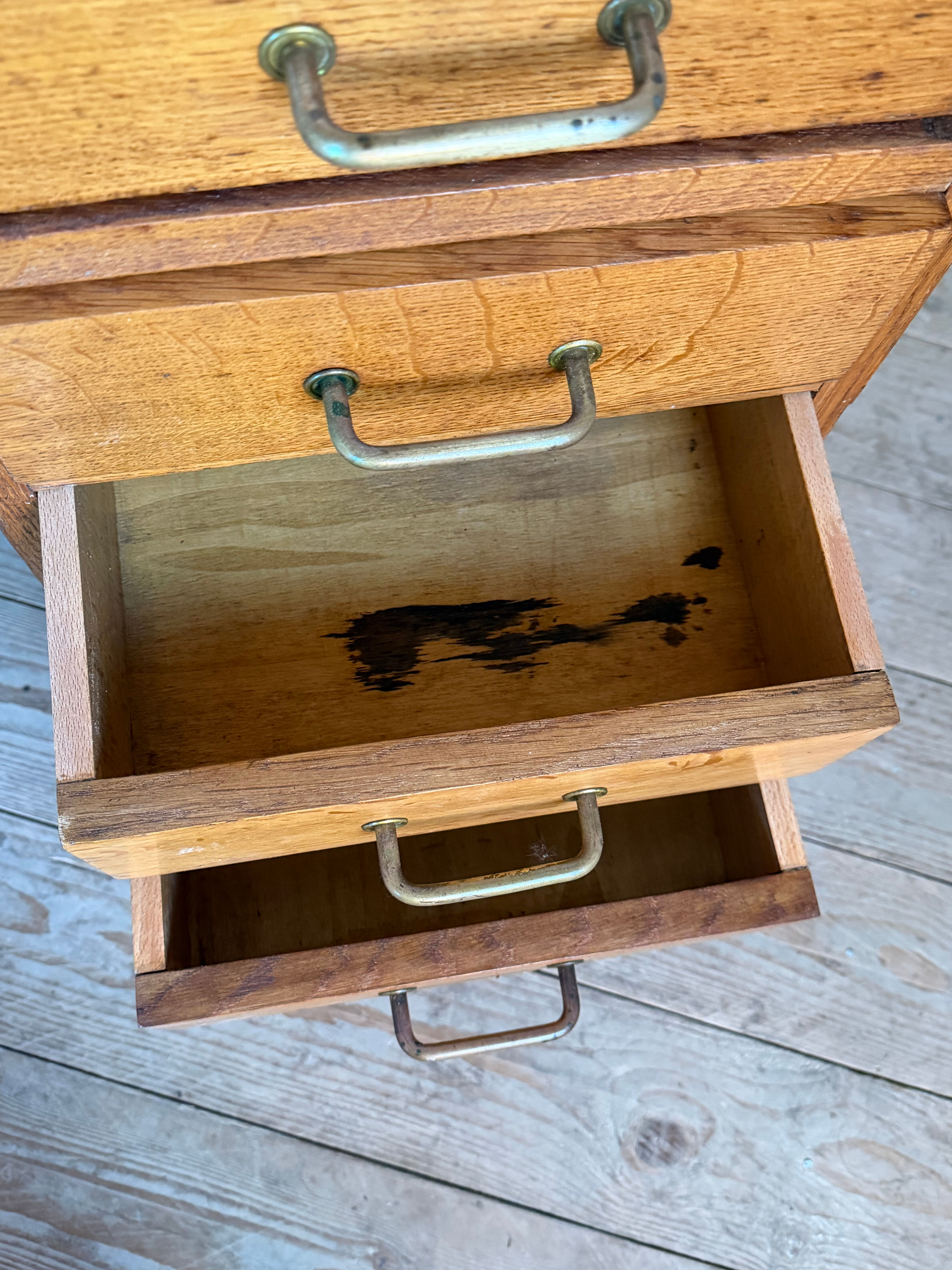 Vintage oak half-minister desk