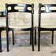 6 black lacquered wooden chairs