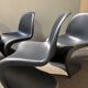 4 chaises Panton par vitra noires mates