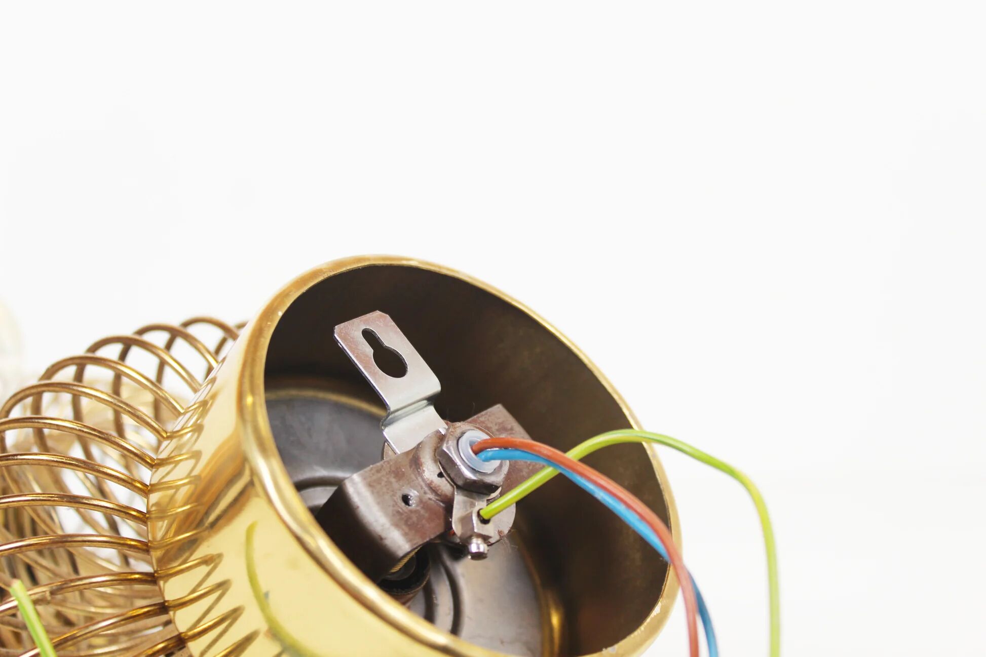 Pair of rare brass 'Spring' wall lamps by Oxar