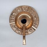 Cendrier et porte bougie en bronze avec les 12 signes astrologiques du zodiaque