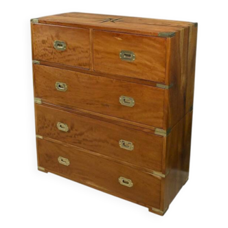 Marine chest of drawers in solid mahogany, India – 20th century