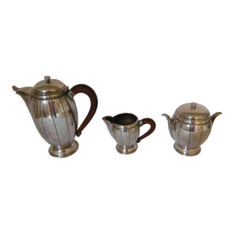 Coffee maker or teapot, milk pot, stamped sweetener, pomone house - bouillet & bourdelle