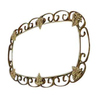 50s oval brass mirror - 38x69cm
