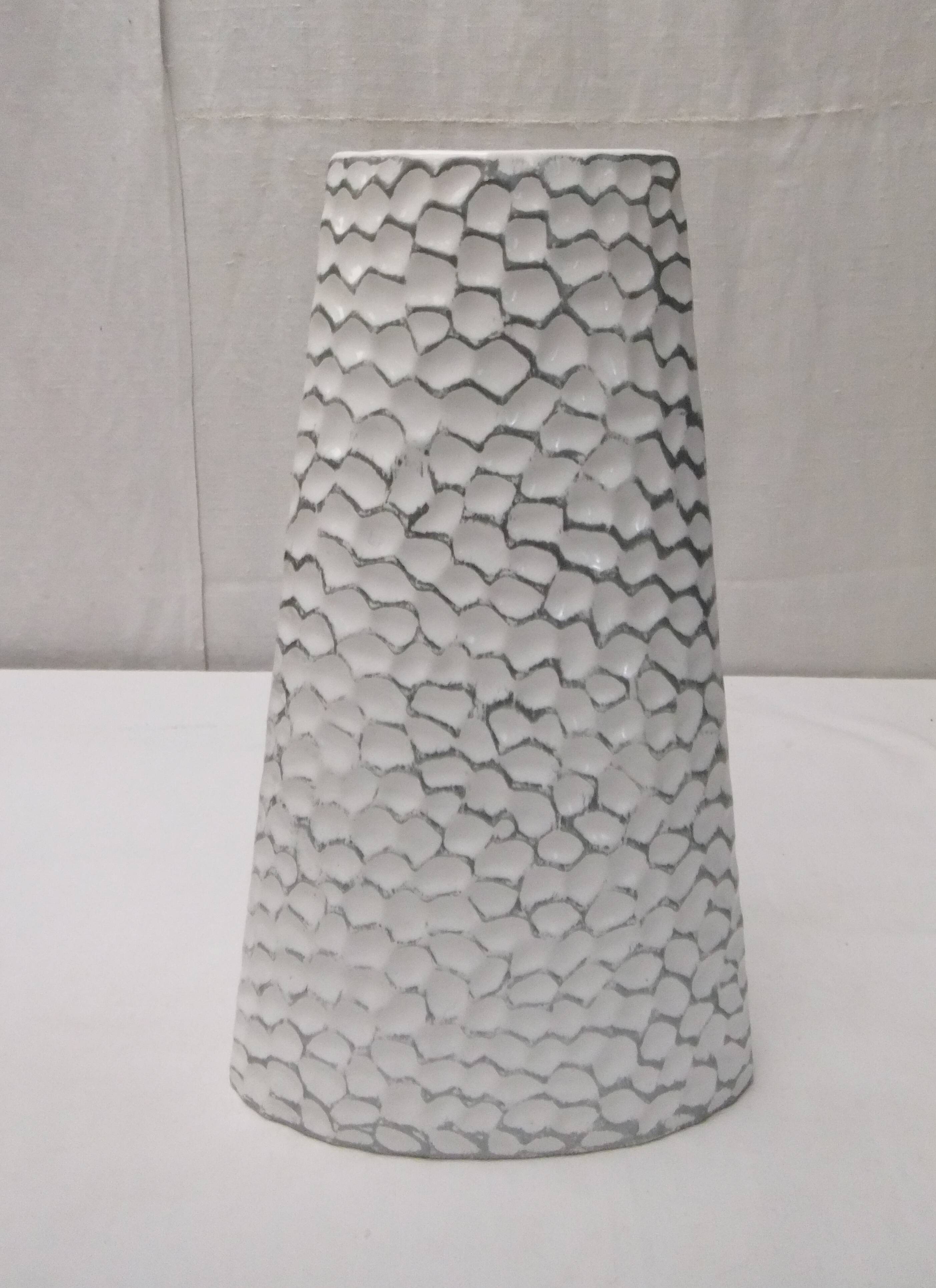 Antique ceramic slip vase signed numbered vintage