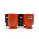 4 Franco Pozzi glasses/mazagrans • Bistrot series by Ambroglio Pozzi • 1970