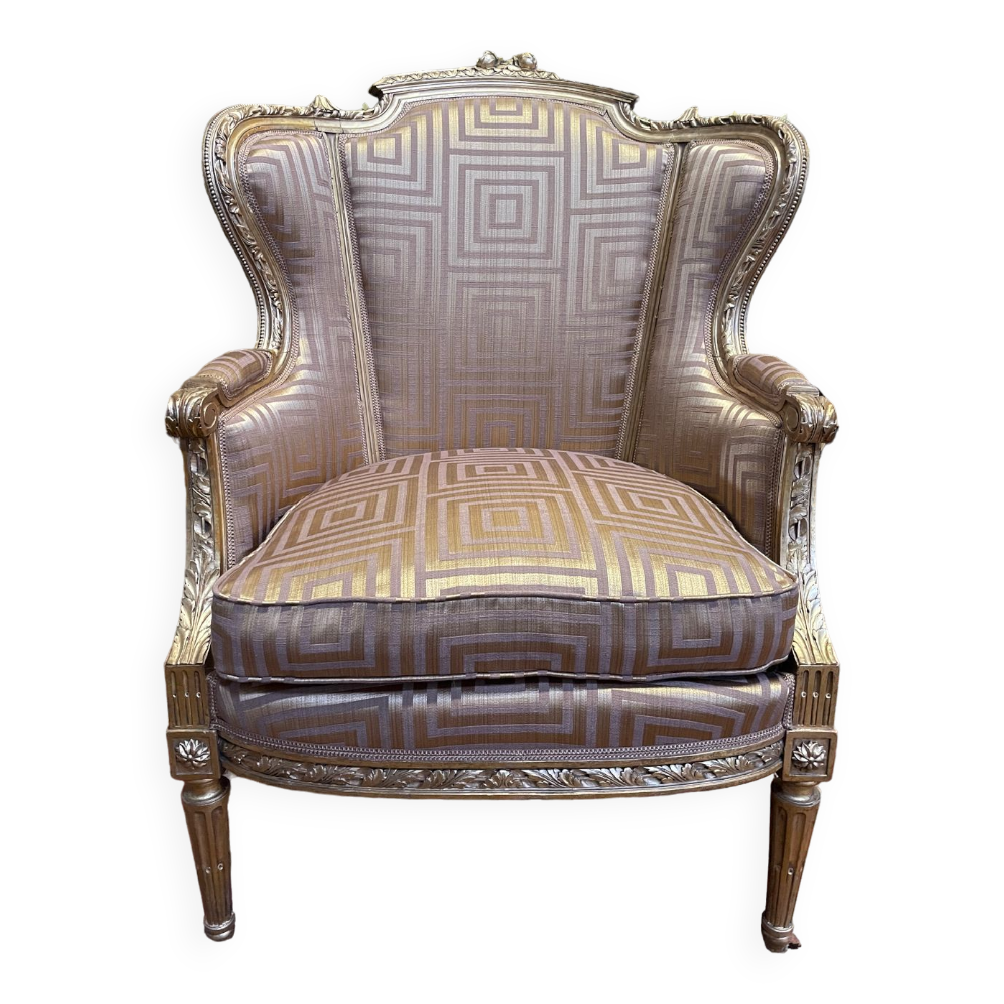 Fauteuil - Bergère à oreilles de style Louis XVI
