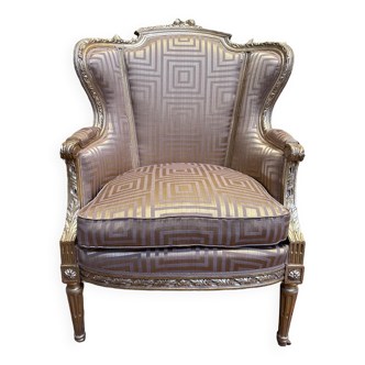 Fauteuil - Bergère à oreilles de style Louis XVI