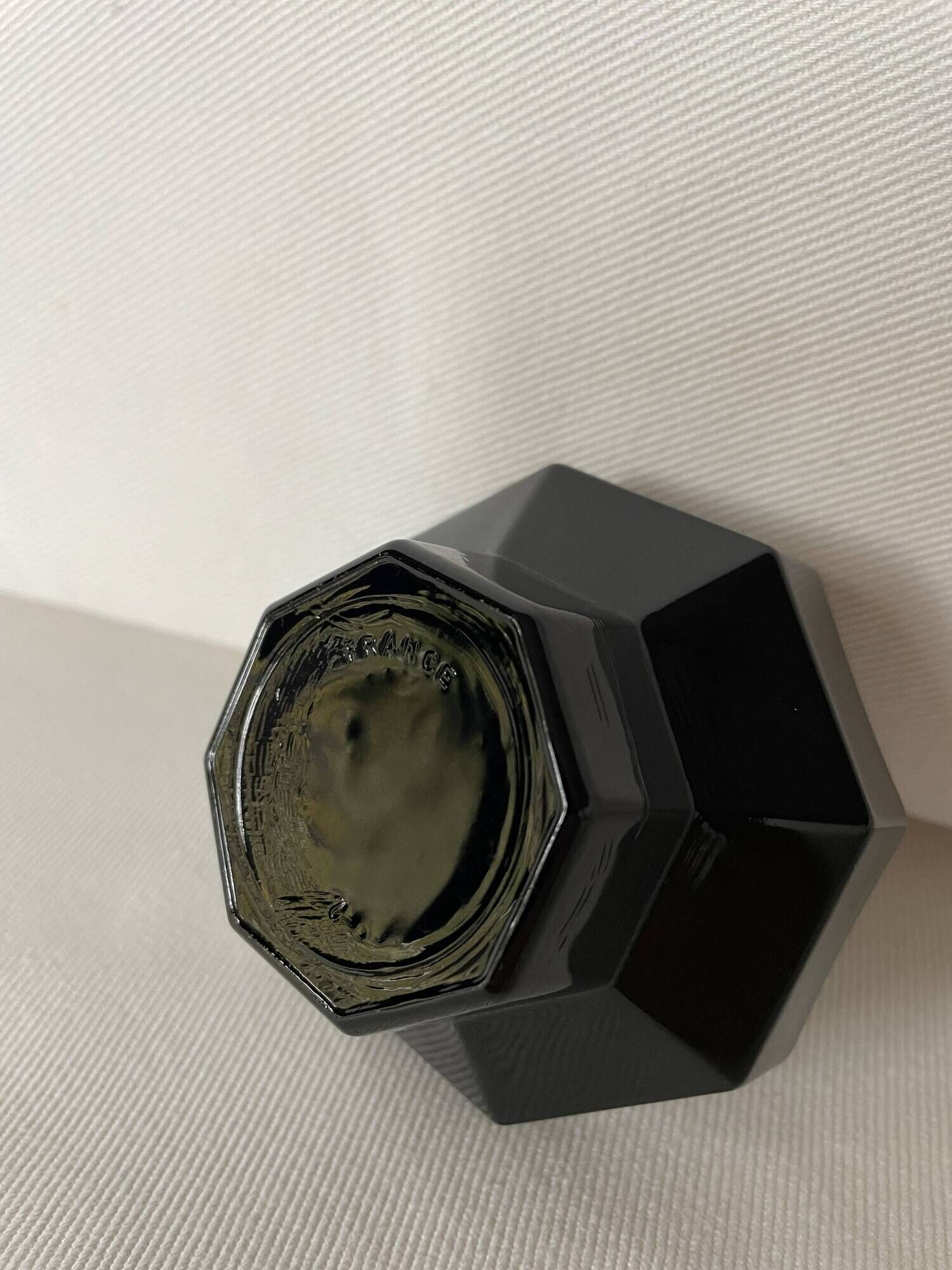 Bougeoir octogonal en verre noir Arcoroc France