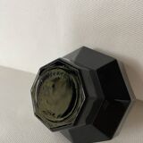 Bougeoir octogonal en verre noir Arcoroc France