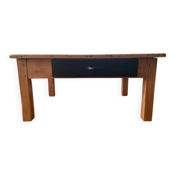 antique wooden coffee table with a patina