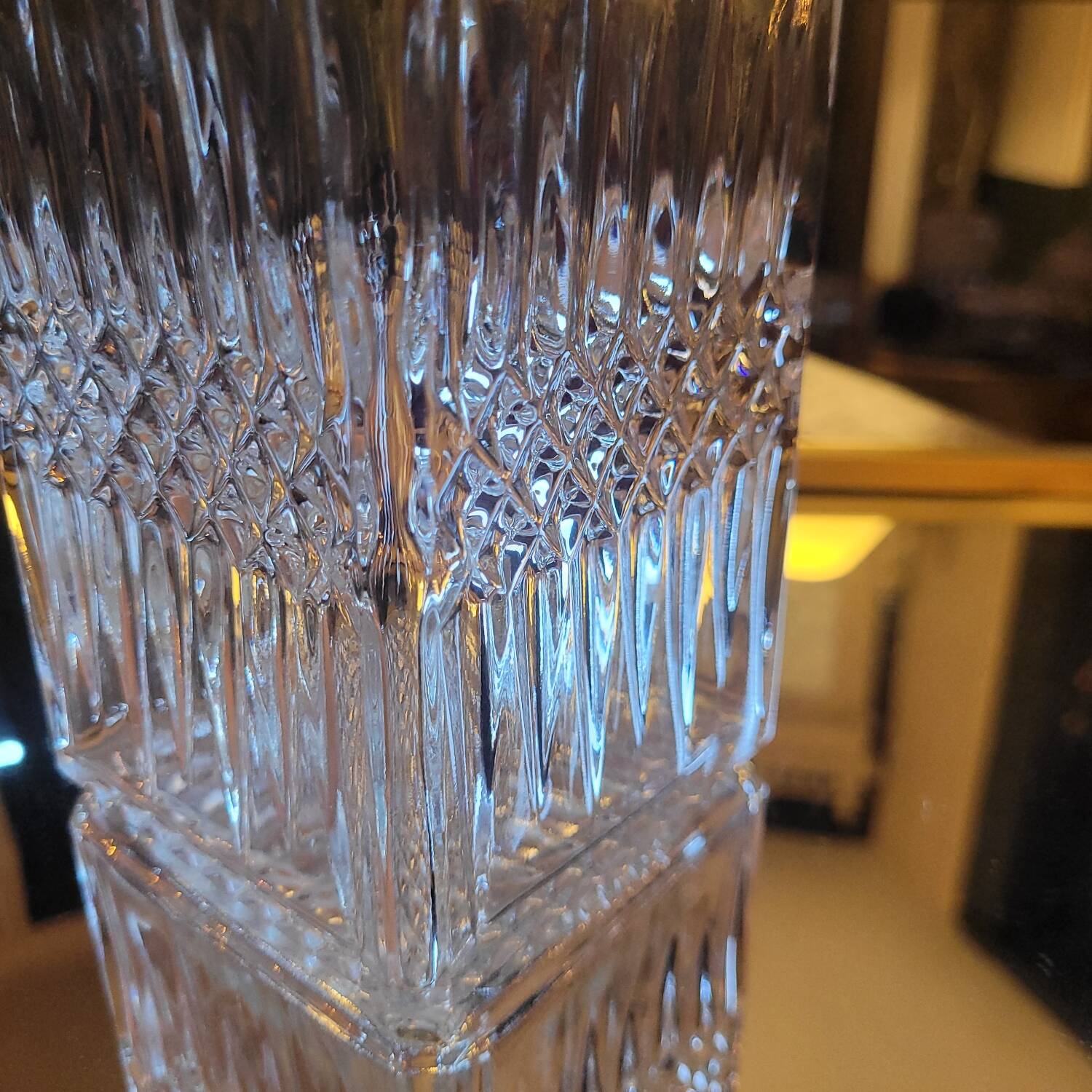 Geometric glass carafe from the 1970s