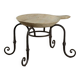 Table ancienne en fer forgé et marbre, Italie, début XXe siècle