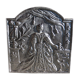 Old Cast Iron Fireplace Plate Decoration "Marie-Stuart"