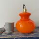 Vintage pendant lamp in electrified orange opaline to nine