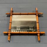 Miroir ancien en imitation bambou de France