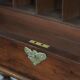 19th century English antique oak wall desk/writing table on wheels