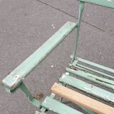 Iron and metal garden bench