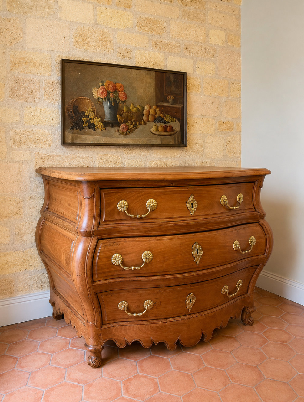 Bordeaux "between-two" commode in cherry wood