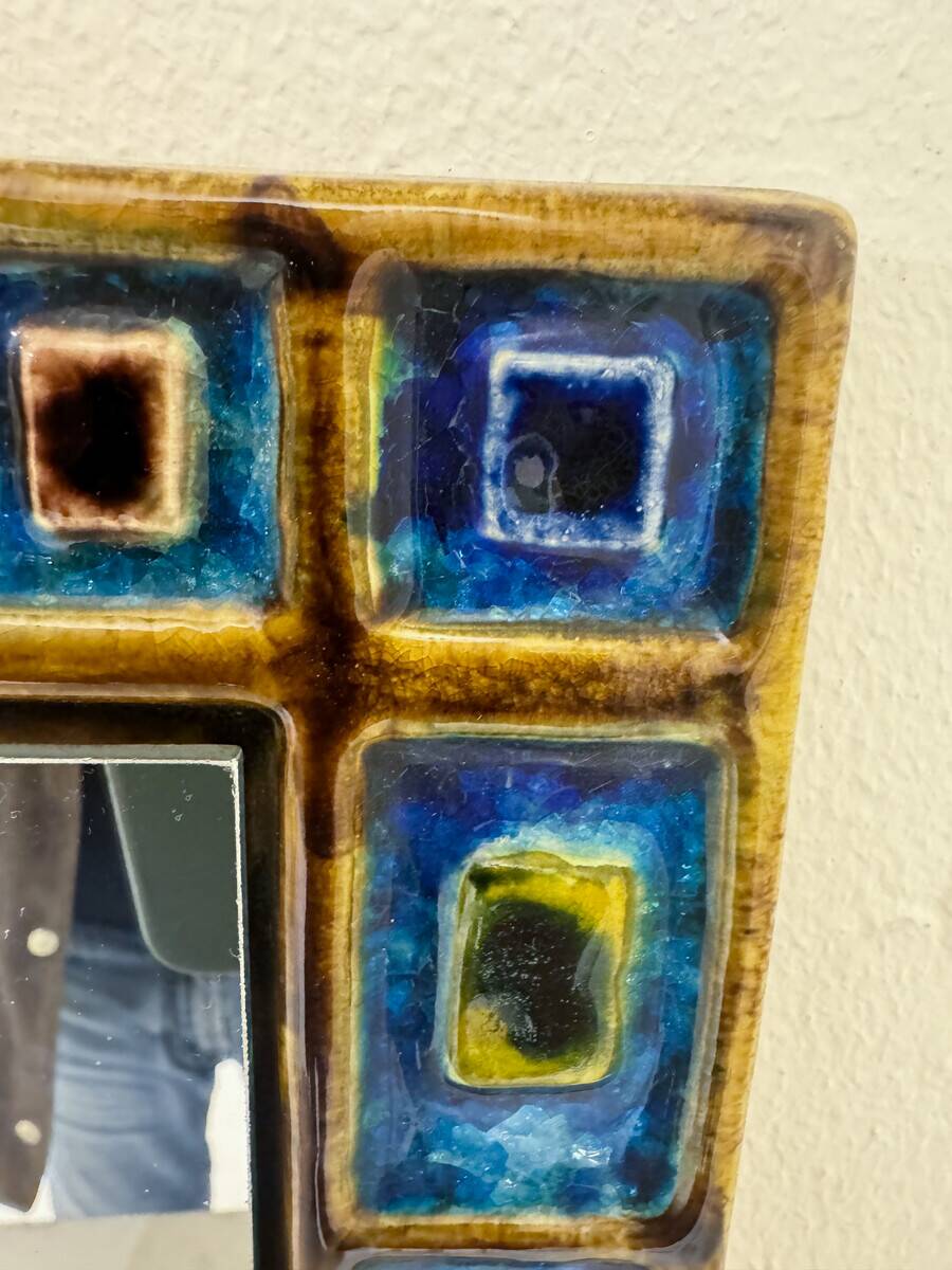 Miroir en céramique mid century