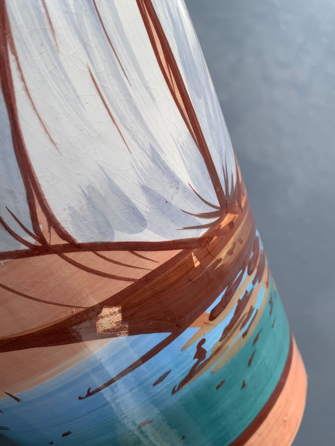 Vase décor bateaux mer