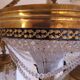 Lustre panier ancien en bronze