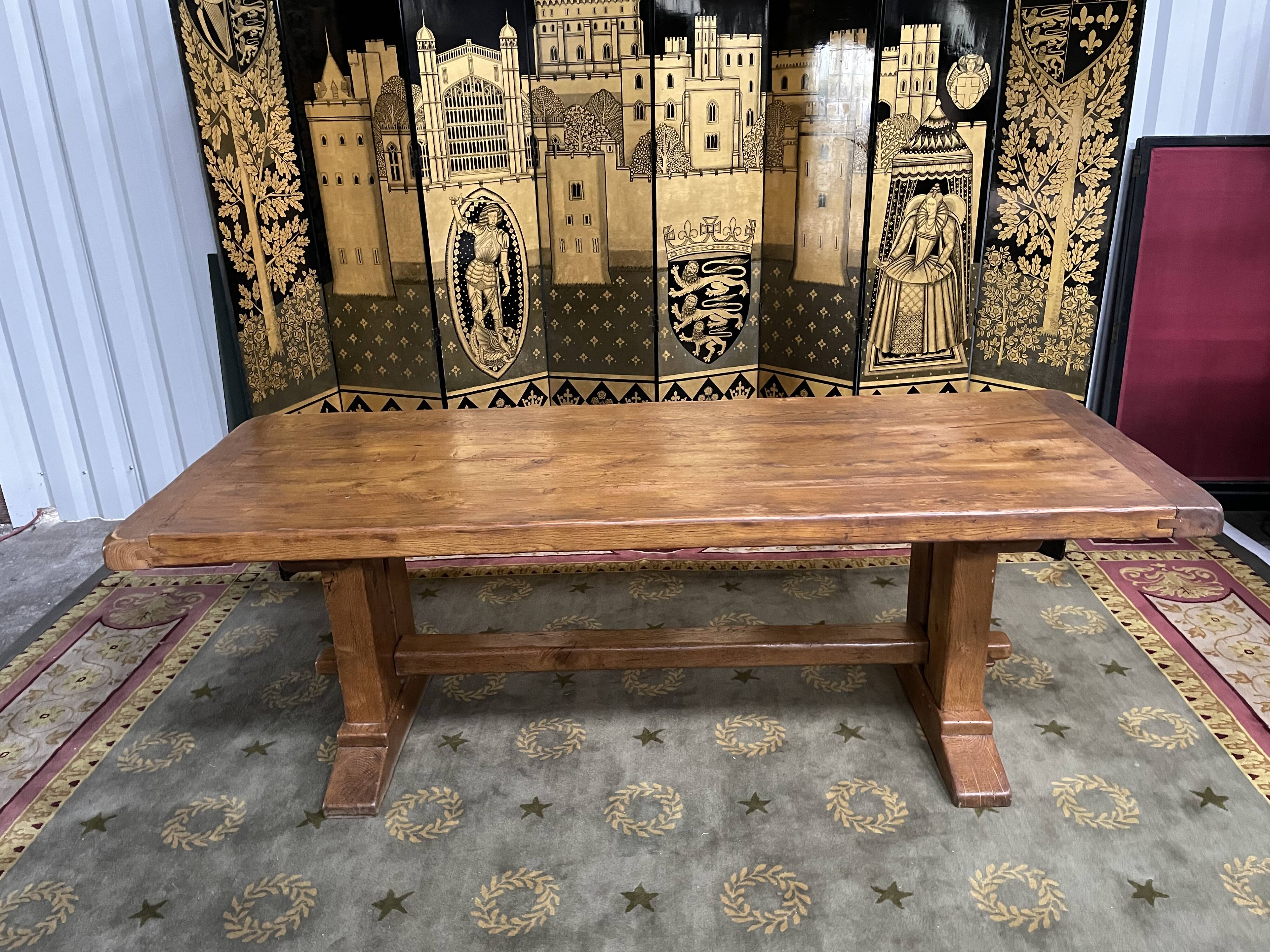 Solid oak monastery table