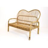 Small Italian rattan sofa from the 60s.