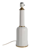 Lampe de table Heiberg en verre opalin blanc et laiton, Danemark, milieu du XIXe siècle