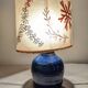 Lampe en grès émaillé bleu indigo et résine vers 1960